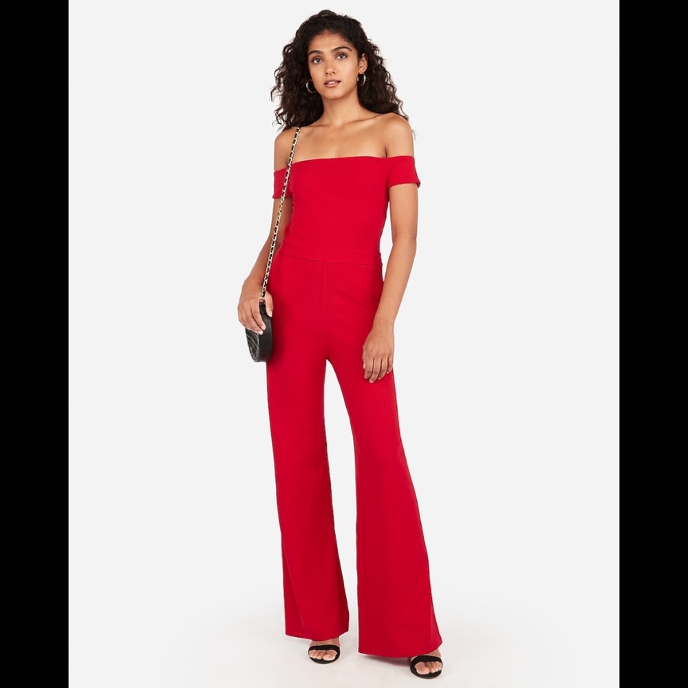 Off the Shoulder Wide Leg Jumpsuit